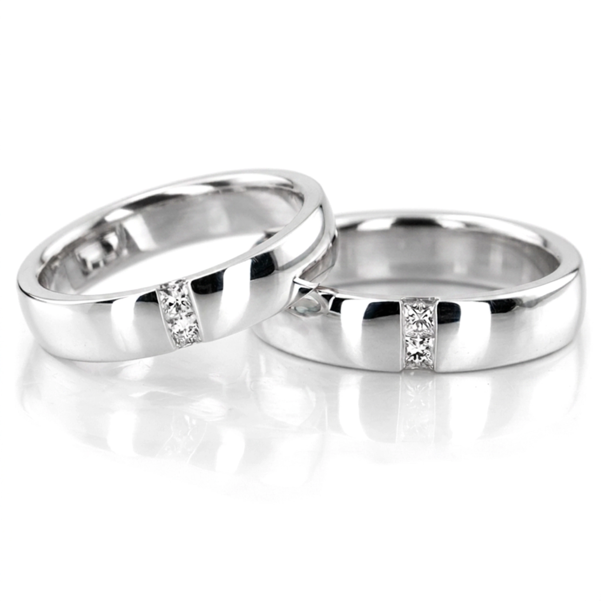 10K princess-cut-diamond-two-tone-wedding-band-set - alternate view 2