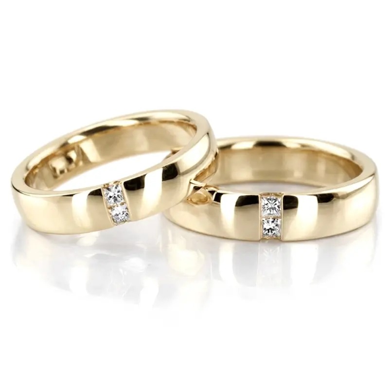 10K princess-cut-diamond-two-tone-wedding-band-set - alternate view 3