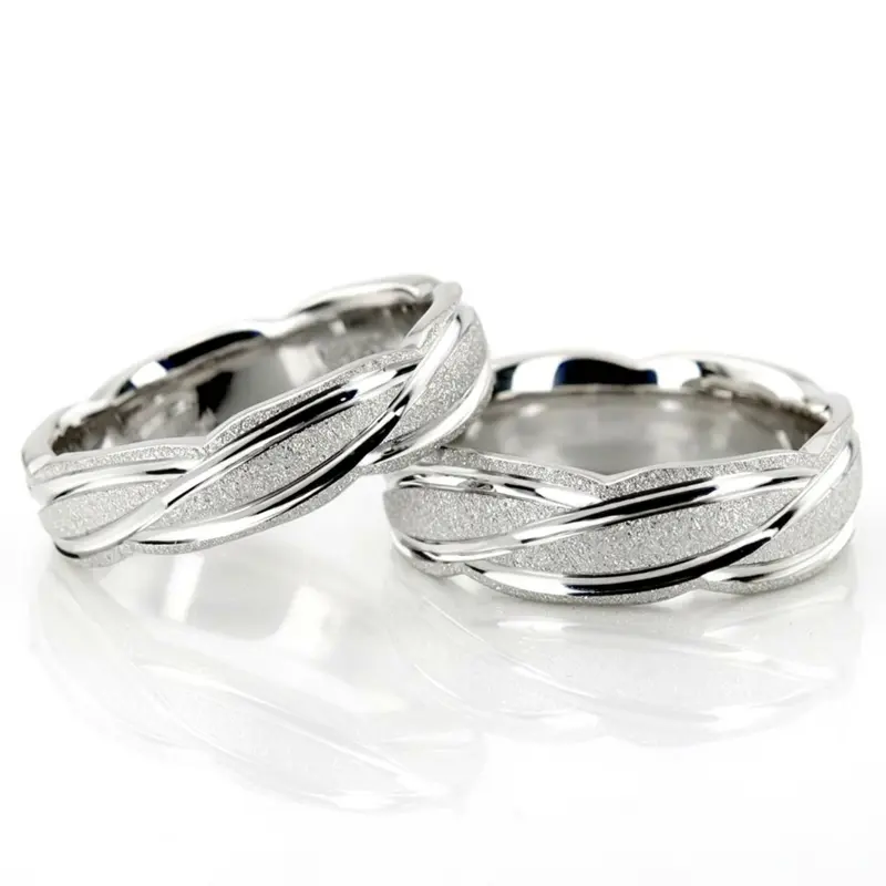 14K Contemporary-Design-Fancy-Carved-Wedding-Band-Set - main view