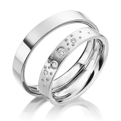 Starstruck Designer Flat Comfort Fit Wedding Band Set - view 3 of 3