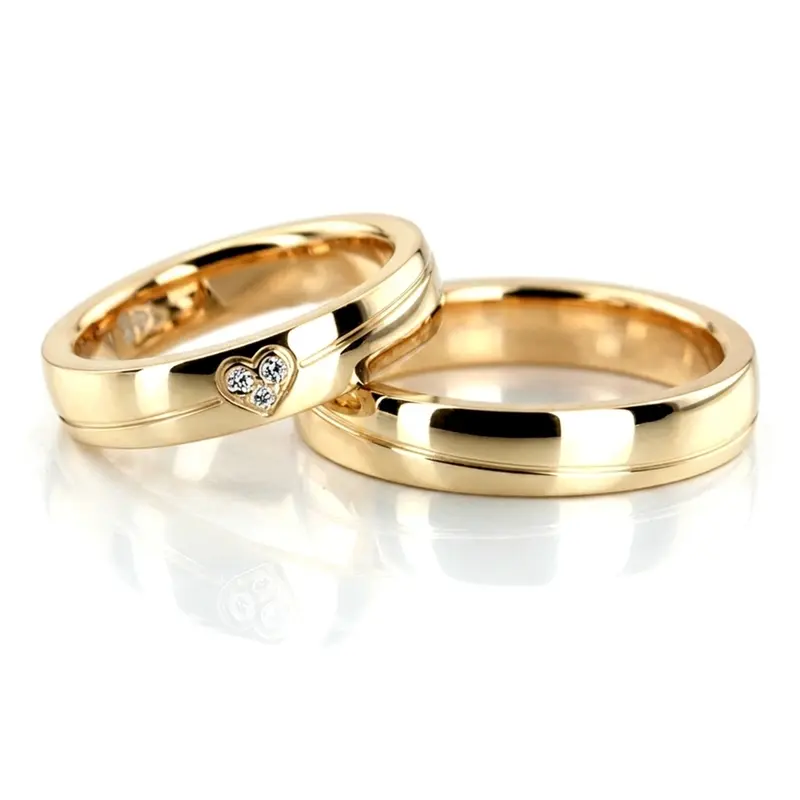 14K heart-shape-pave-set-diamond-two-tone-wedding-band - alternate view 3