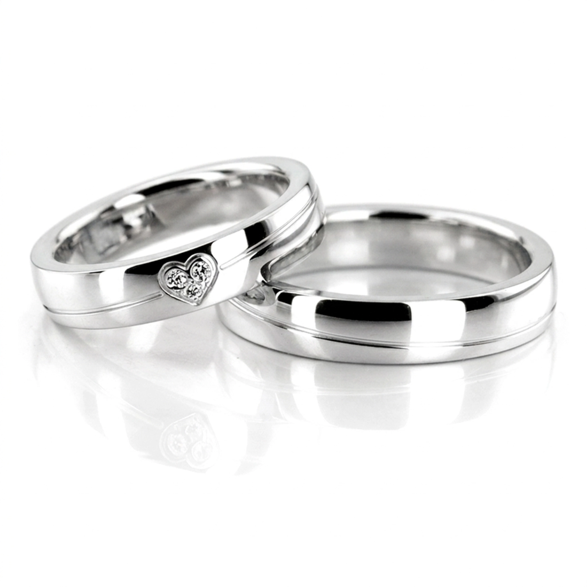 18K heart-shape-pave-set-diamond-two-tone-wedding-band - alternate view 2