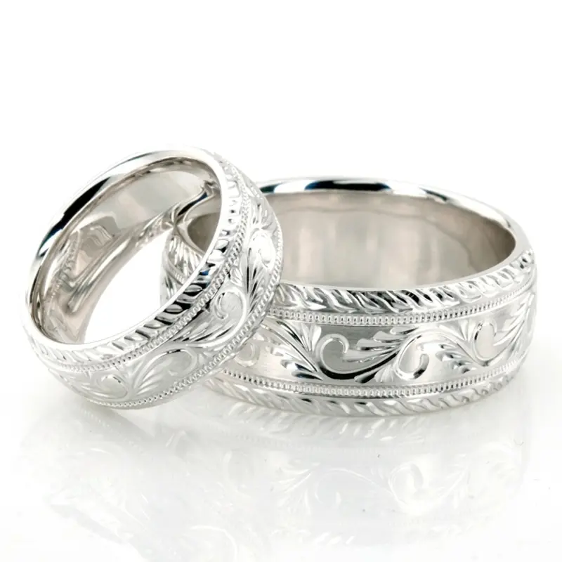10K bestseller_handmade_wedding_ring_set - main view