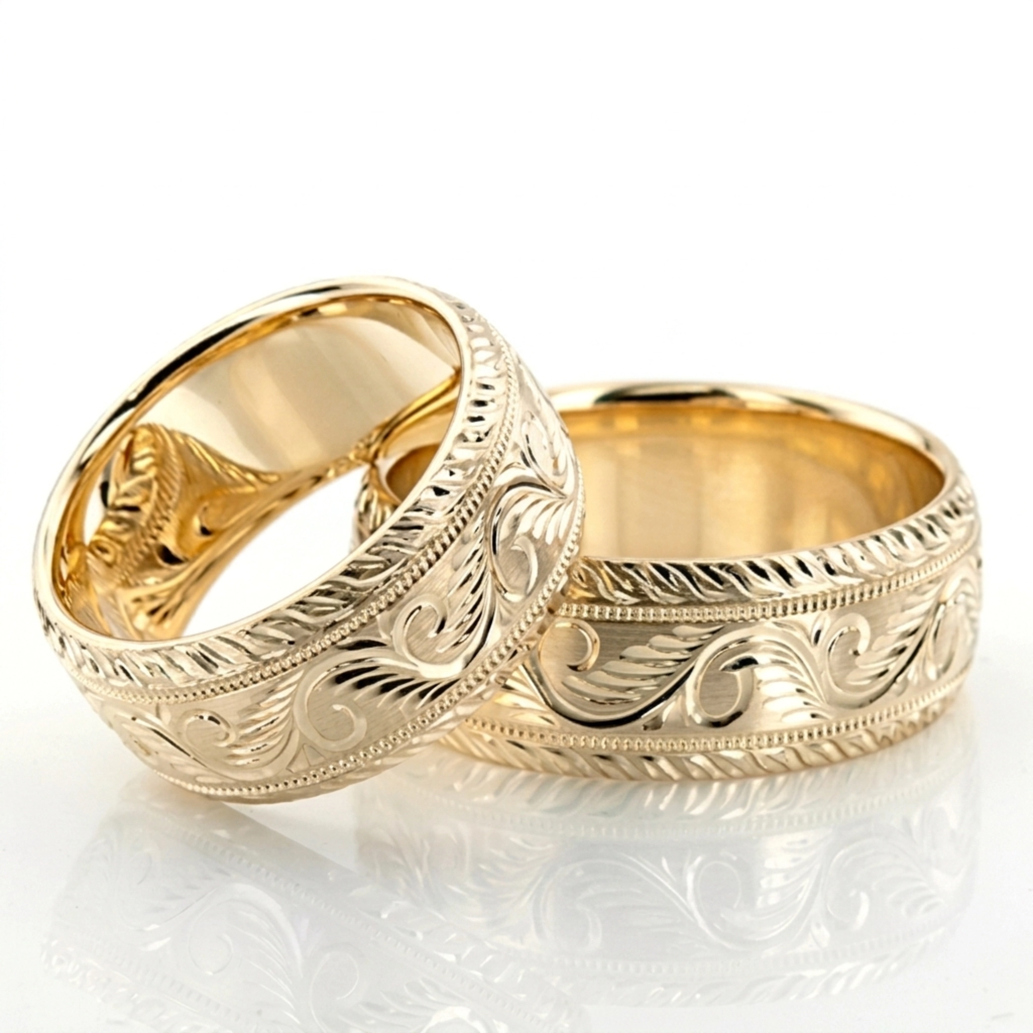 10K bestseller_handmade_wedding_ring_set - alternate view 3