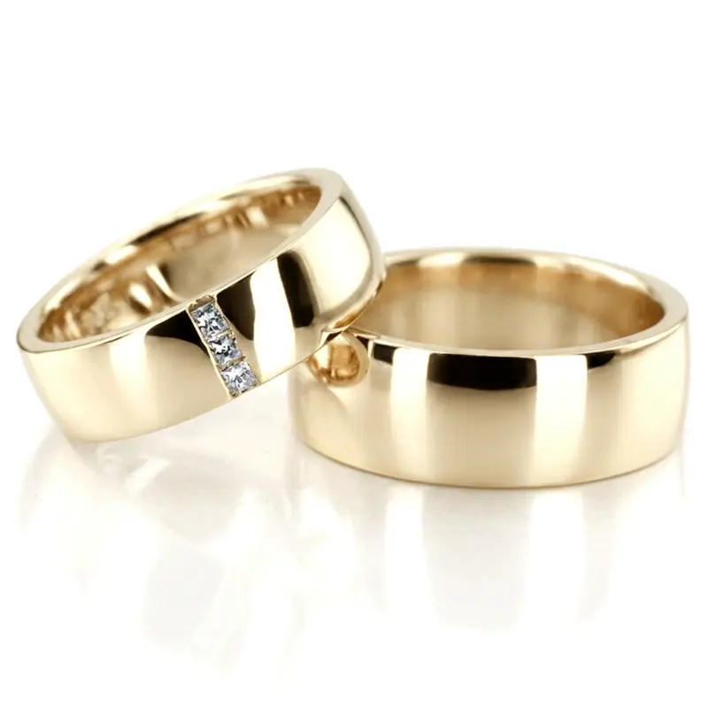 plat two-tone-princess-cut-channel-set-wedding-band-set - alternate view 3