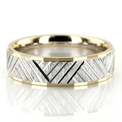 Extravagant Diamond Carved Wedding Band  - view 1 of 6