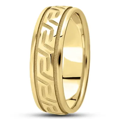 Traditional Greek Key Designer Wedding Band  - view 7 of 7