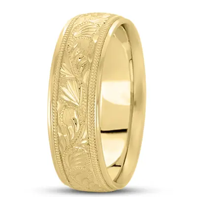 Stylish Floral Carved Wedding Ring  - view 3 of 4