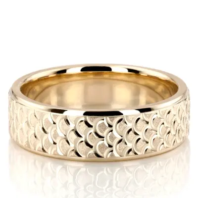 Fish Scale Style Wedding Ring - view 1 of 6