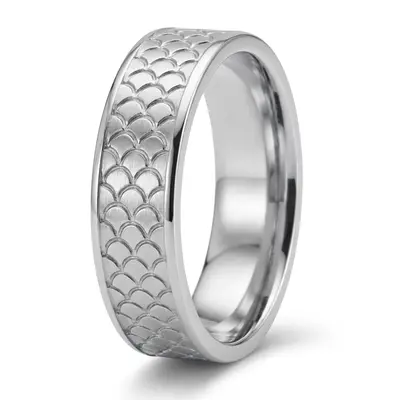 Fish Scale Style Wedding Ring - view 5 of 6