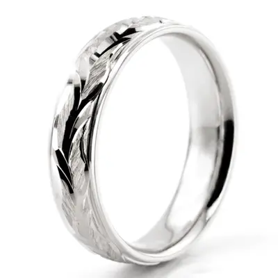 Floral Carved Fancy Wedding Ring - view 7 of 7