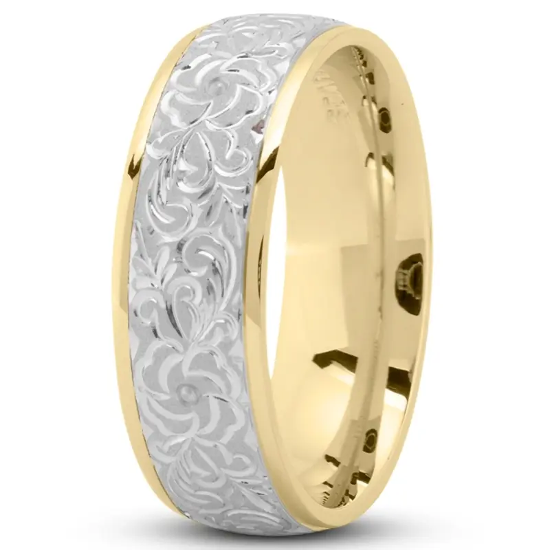 platinum 7mm. same as picture Floral-Fancy-Carved-Wedding-Ring - alternate view 6
