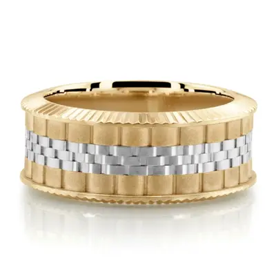 New Age Rolex Inspired Two Tone Wedding Band - view 2 of 5