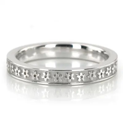 Flower Carved Wedding Ring - view 1 of 5