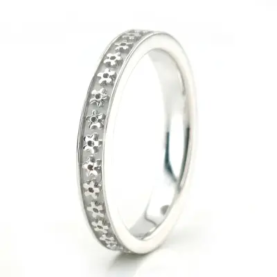 Flower Carved Wedding Ring - view 5 of 5