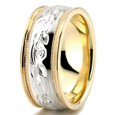 Refined Floral Carved Wedding Band  - view 9 of 9