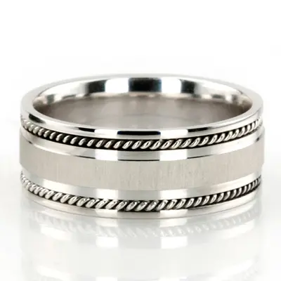 Stylish Double-braided Handcrafted Wedding Ring  - view 1 of 2