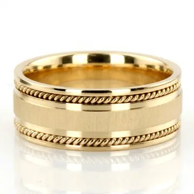 Stylish Double-braided Handcrafted Wedding Ring  - view 2 of 2