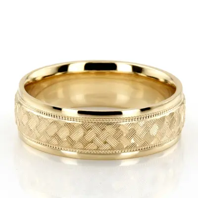 Unique Milgrain Fancy Carved Wedding Ring  - view 2 of 8