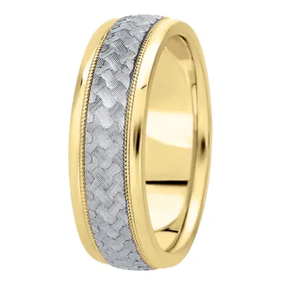 Unique Milgrain Fancy Carved Wedding Ring  - view 8 of 8
