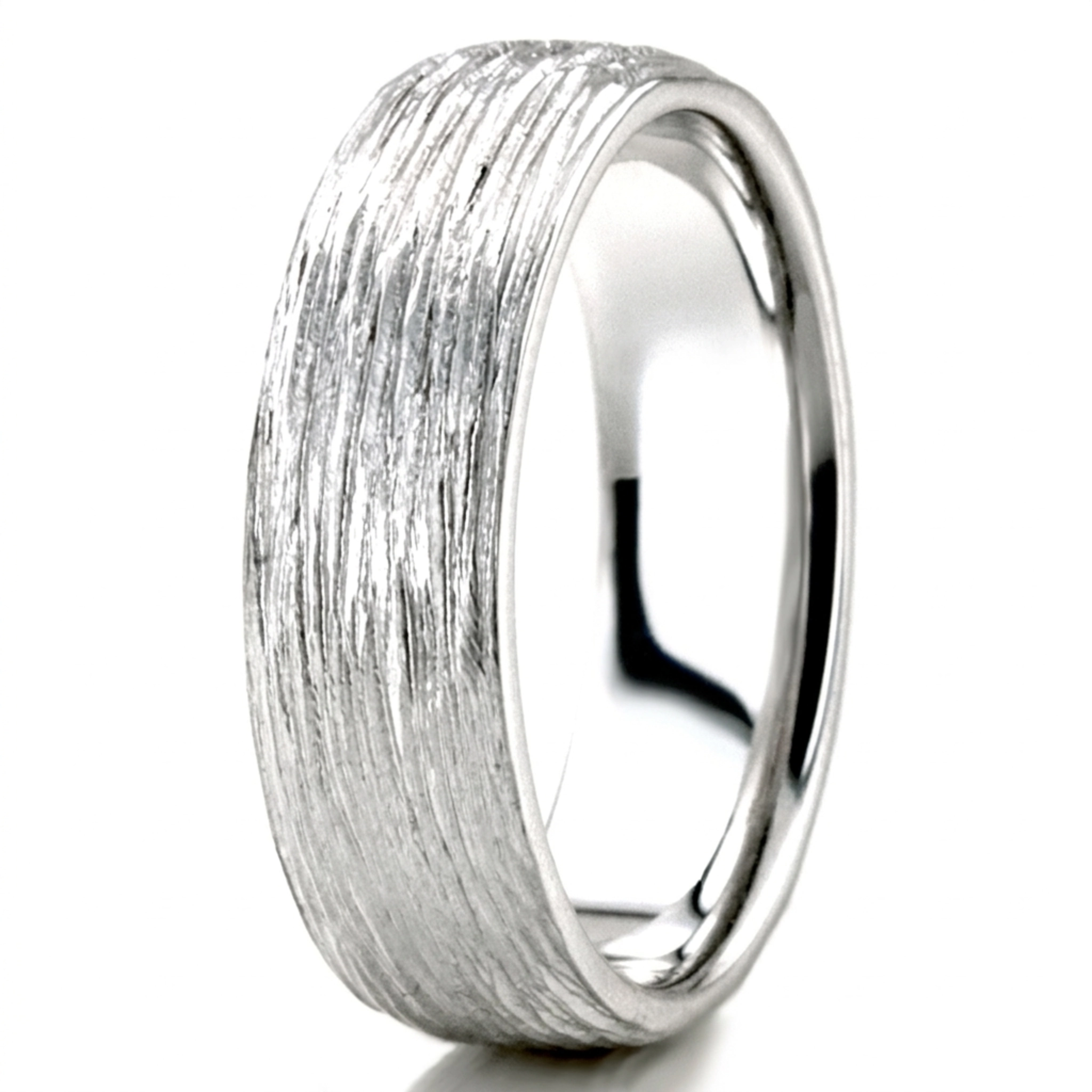 14K white gold 7mm. same as picture Unique-Carved-Wedding-Ring - alternate view 4