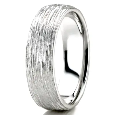7mm Unique Carved Texture Wedding Ring in Rose Gold - view 4 of 6