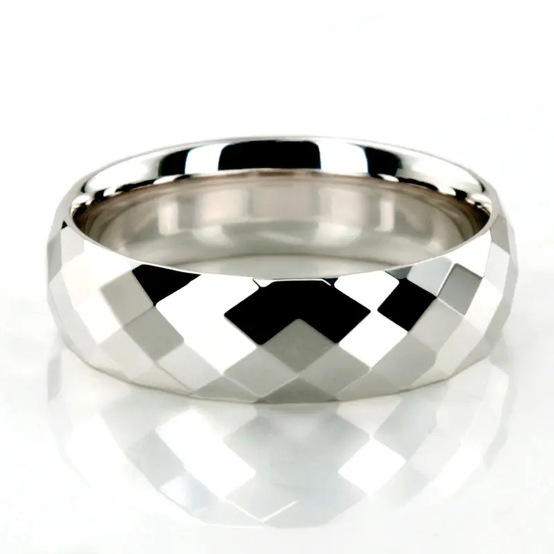 10K white gold 6mm. high polish basic-diamond-carved-wedding-band - main view