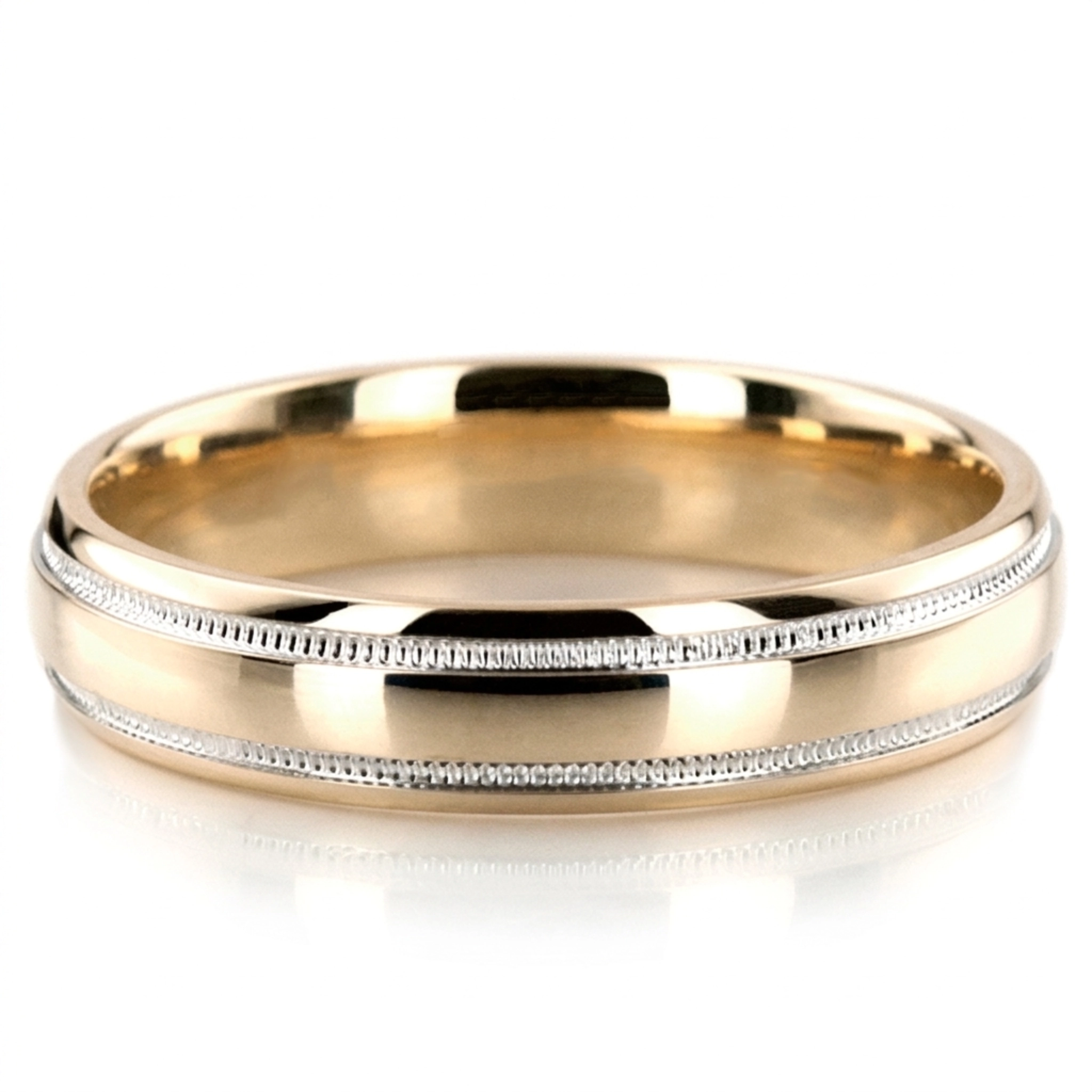 10K y-w-y-w-y gold 5mm. high polish milgrain-satin-basic-carved-wedding-band - alternate view 6