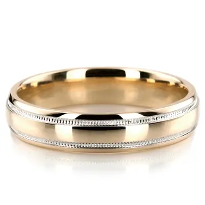 Carved Design Milgrain Wedding Ring - view 6 of 6