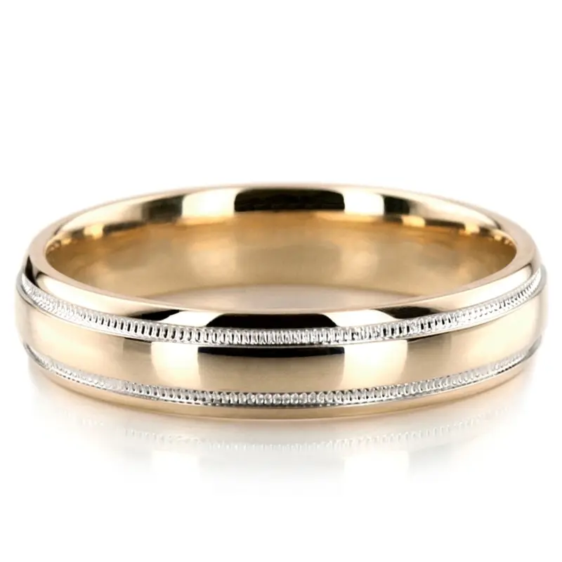 14K y-w-y-w-y gold 5mm. high polish milgrain-satin-basic-carved-wedding-band - alternate view 6