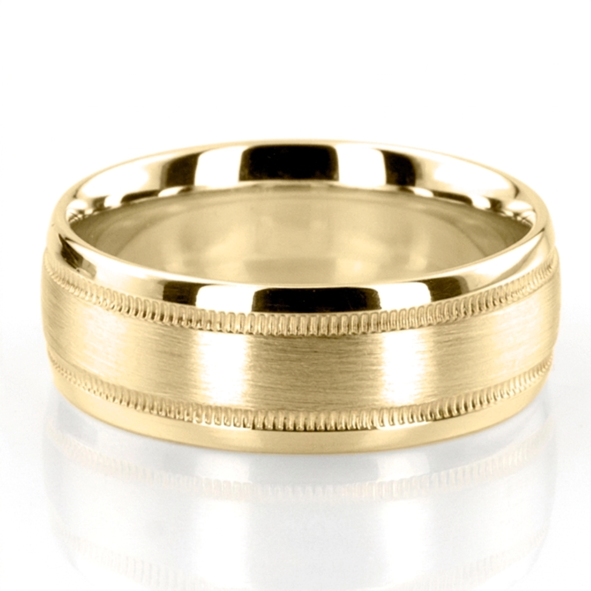 10K yellow gold 7mm. satin milgrain-satin-basic-carved-wedding-band - alternate view 5