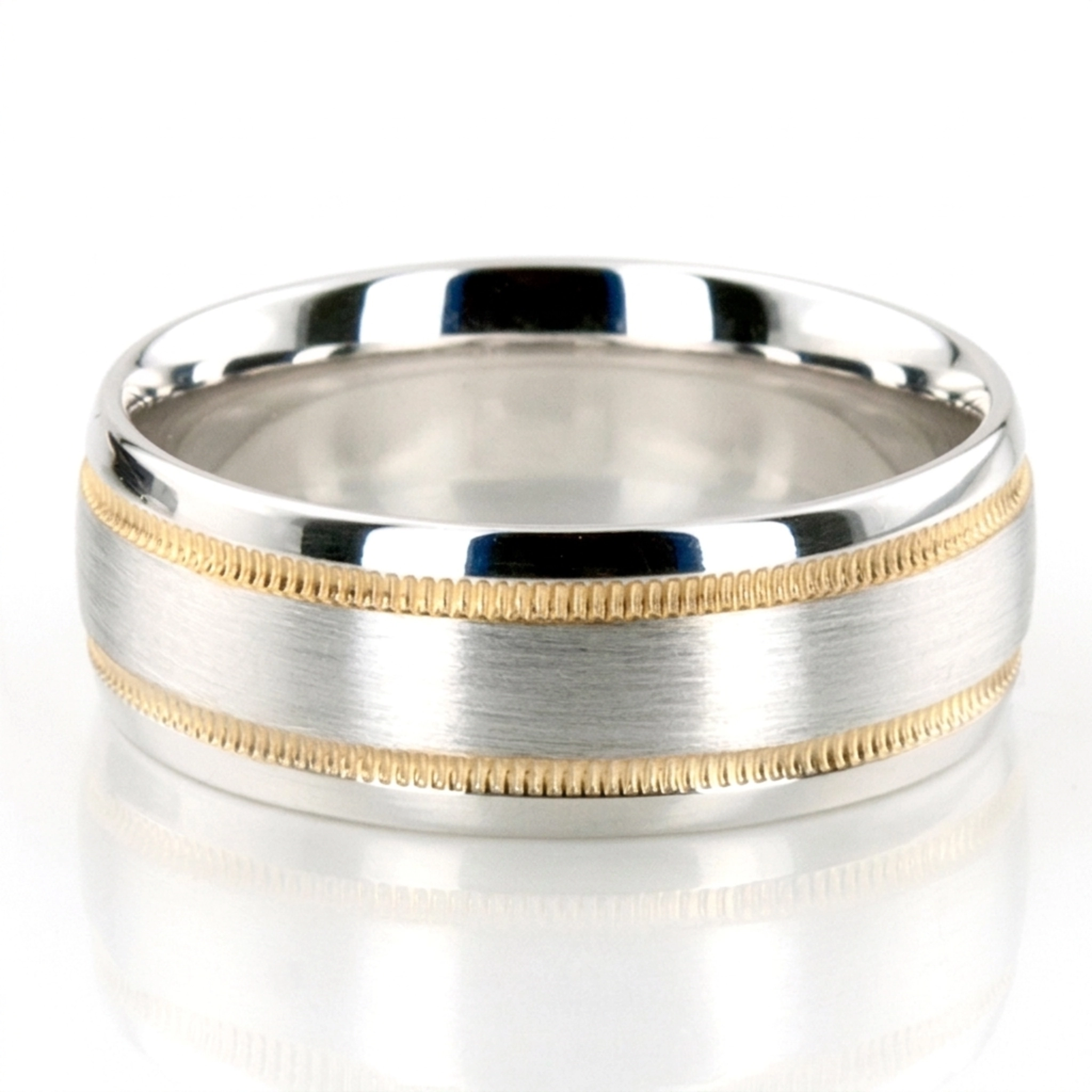 10K w-y-w-y-w gold 7mm. satin milgrain-satin-basic-carved-wedding-band - main view