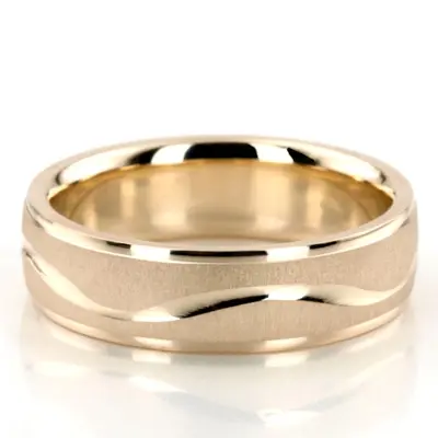 Elegant Wave Design Two-Tone Wedding Ring  - view 5 of 6