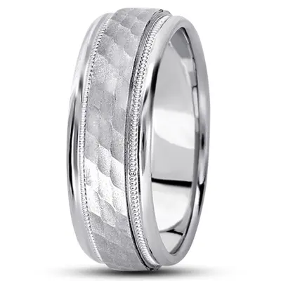 10K white gold 7mm. same as picture diamond-carved-wedding-band - alternate view 7 thumbnail