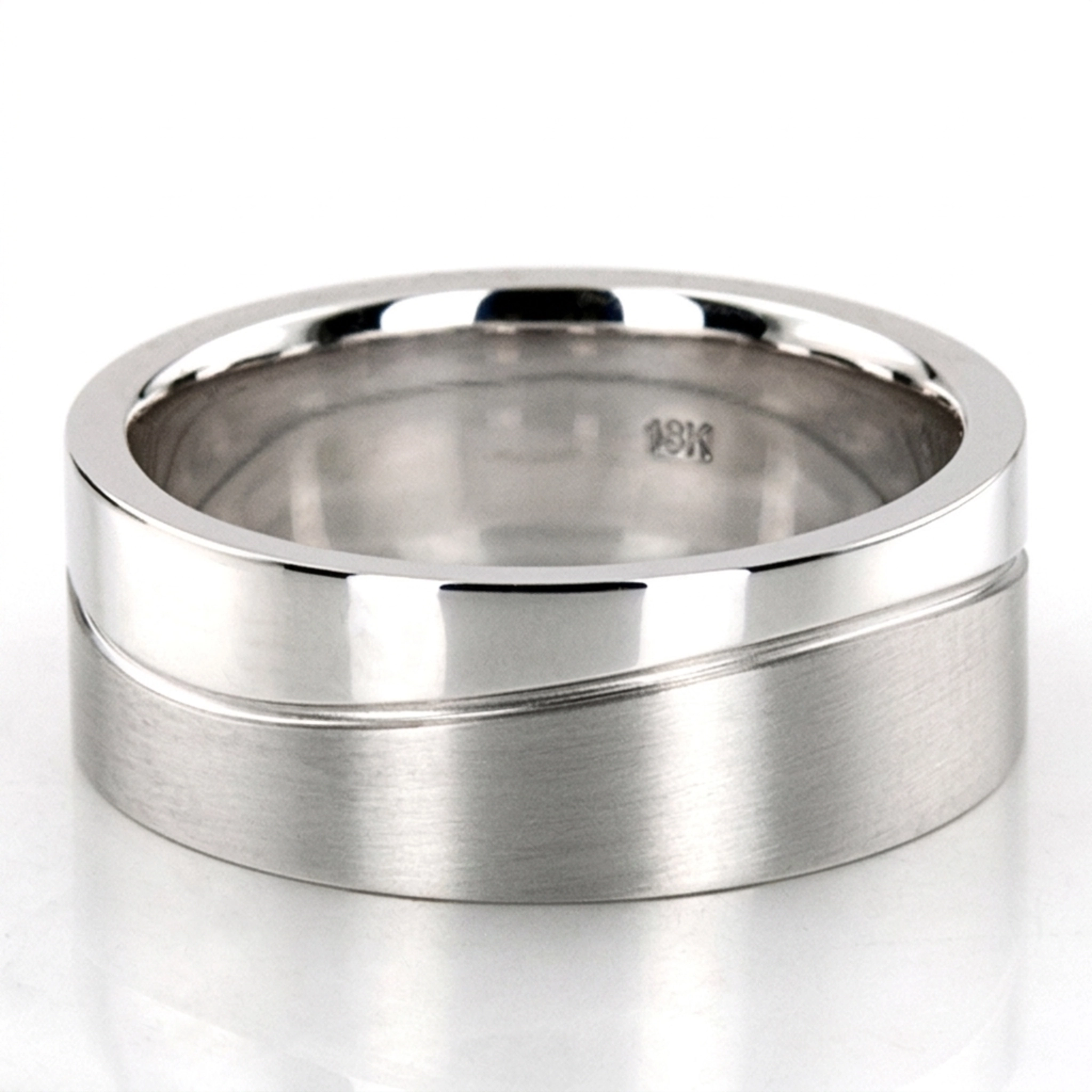 10K white gold 7mm. same as picture Elegant-Wave-Design-Wedding-Ring - main view