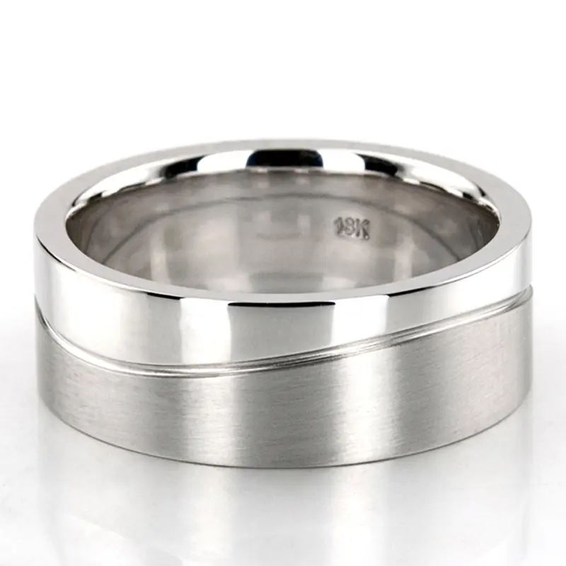 14K white gold 7mm. same as picture Elegant-Wave-Design-Wedding-Ring - main view