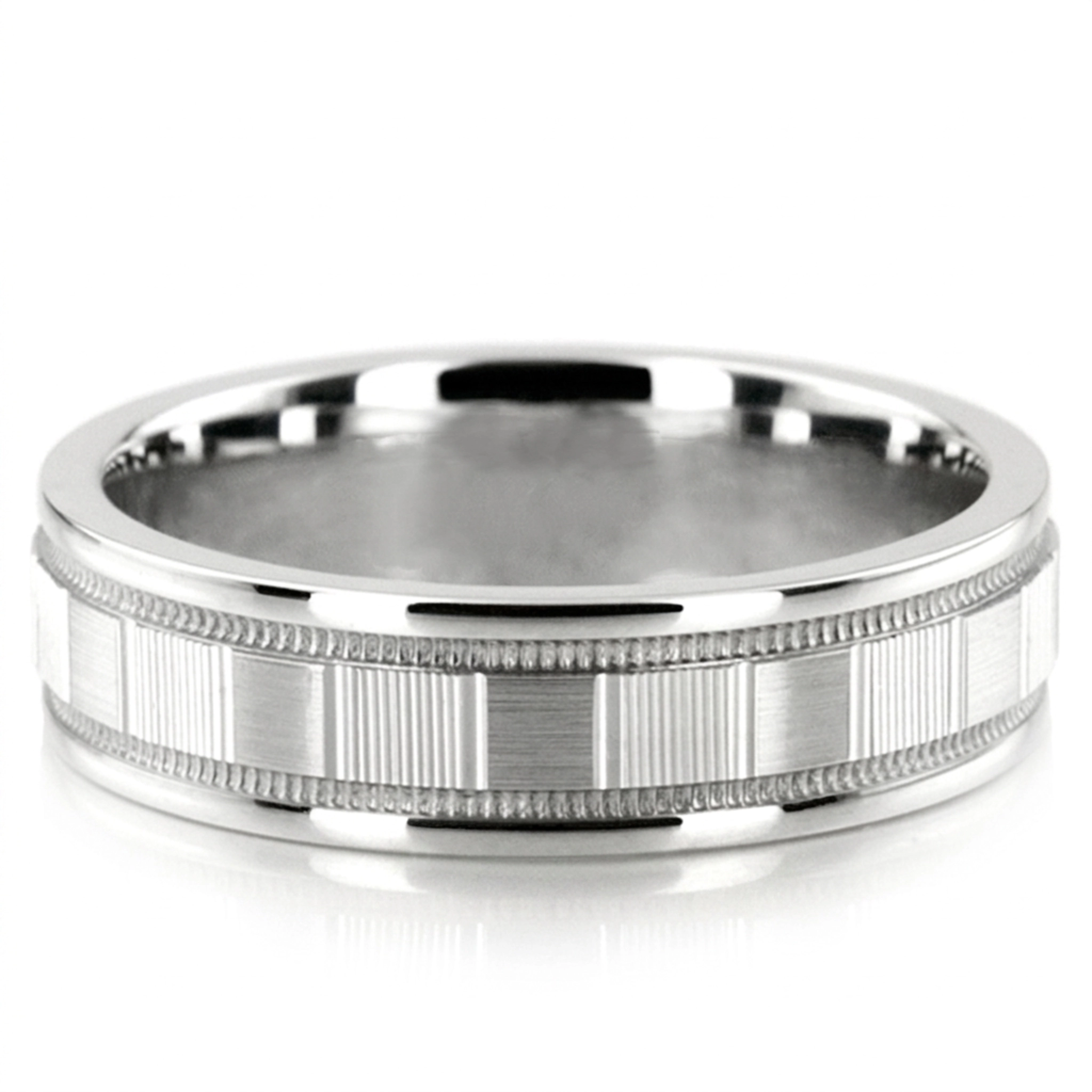 10K white gold 6mm. satin Refined-Design-Basic-Wedding-Band - main view