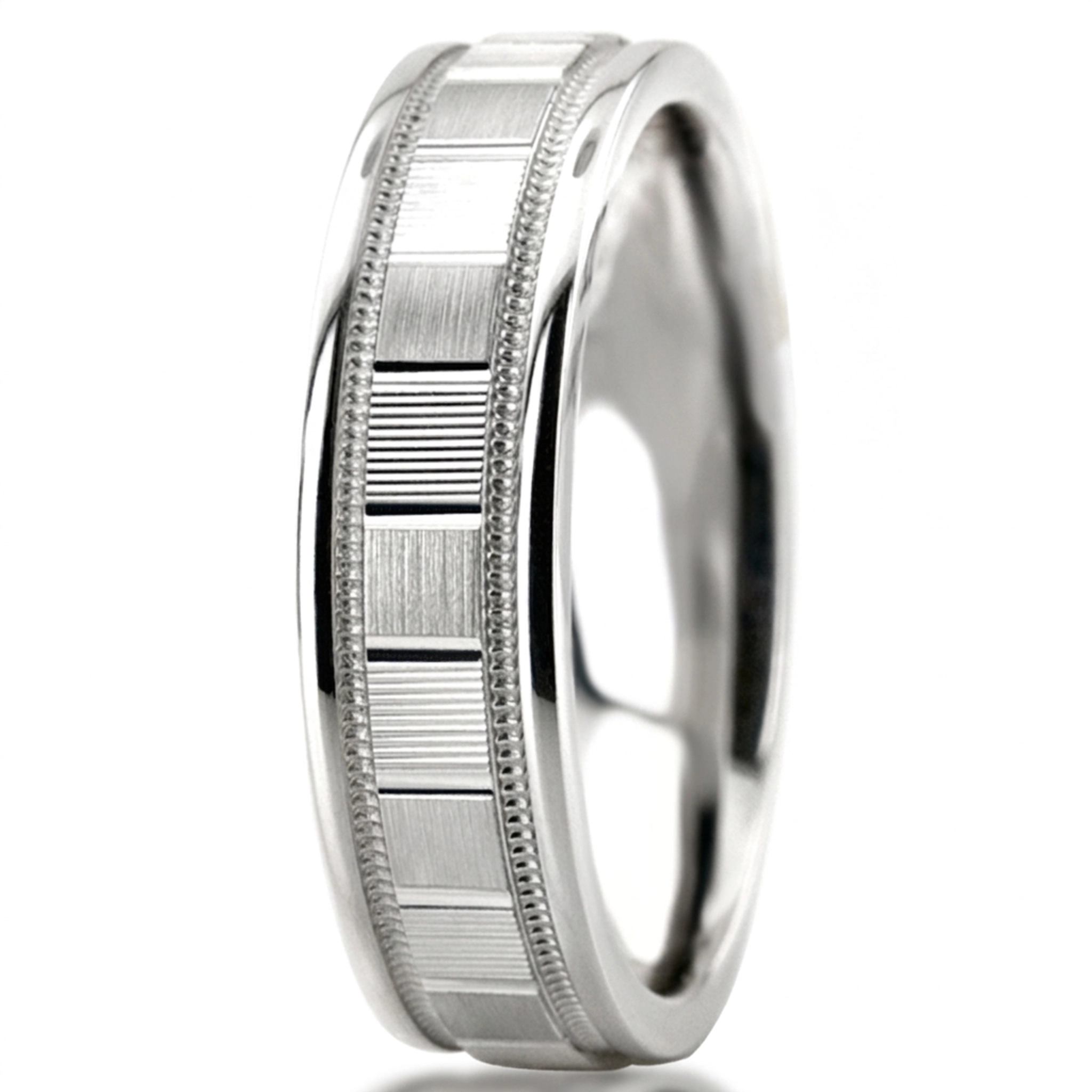 10K white gold 6mm. satin Refined-Design-Basic-Wedding-Band - alternate view 3