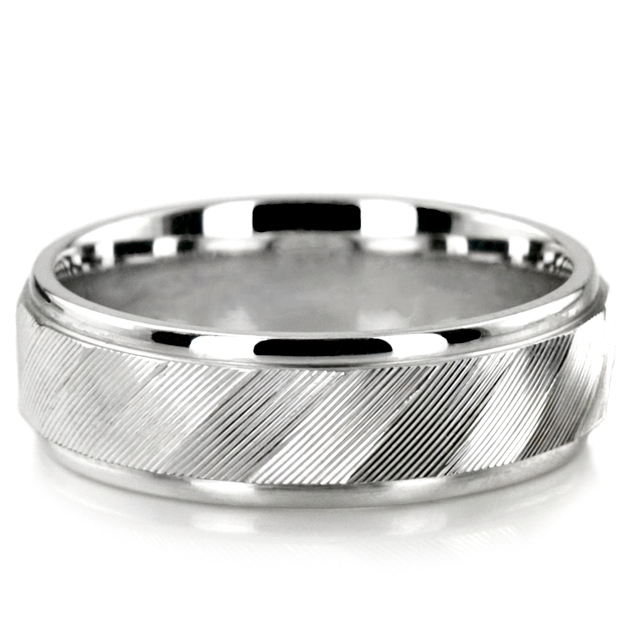 10K white gold 7mm. same as picture Finely-Carved-Wedding-Ring - main view