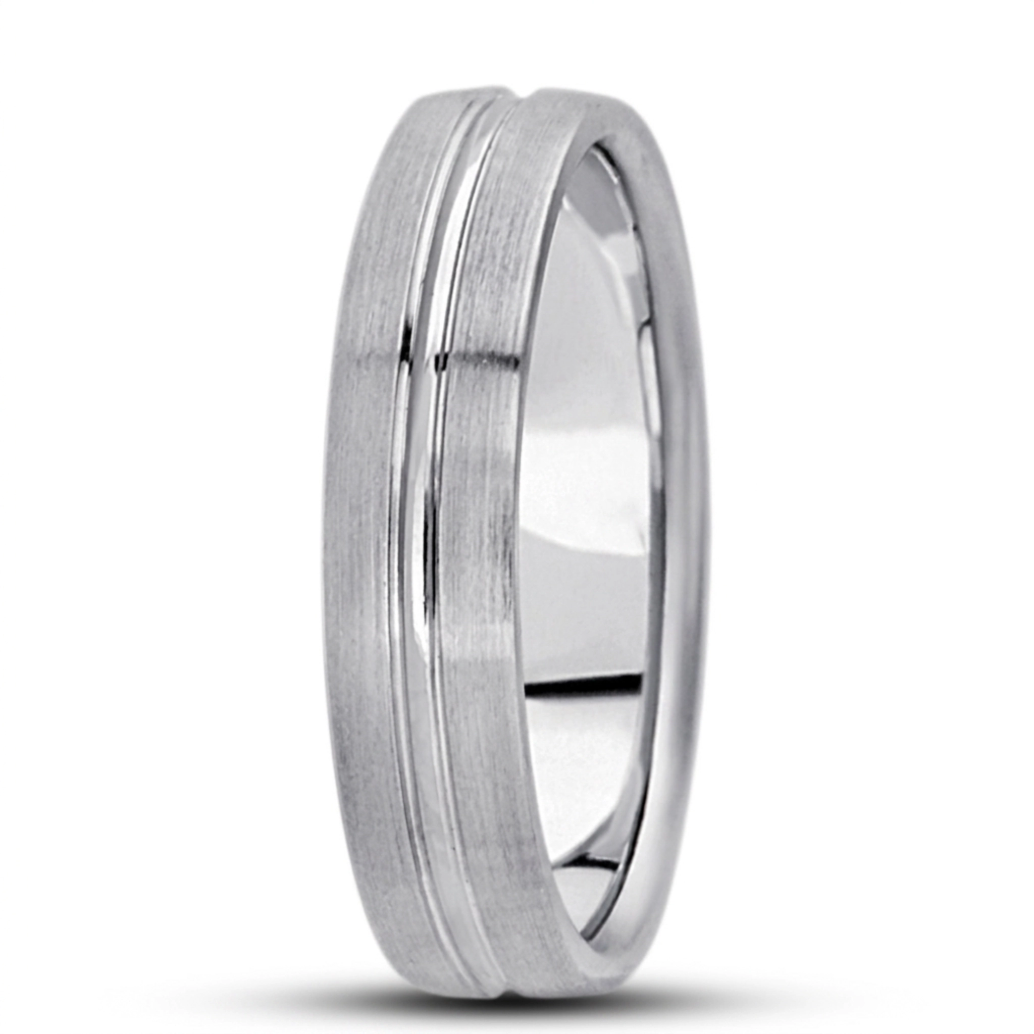 10K white gold 5mm. satin basic-carved-wedding-bands - alternate view 5