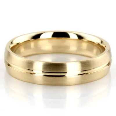 10K yellow gold 6mm. satin basic-carved-wedding-bands - alternate view 2 thumbnail