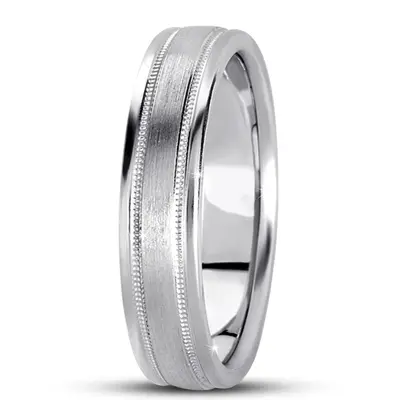 10K white gold 5mm. satin basic-carved-simple-wedding-bands - alternate view 5 thumbnail