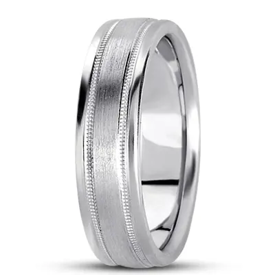 10K white gold 7mm. satin basic-carved-simple-wedding-bands - alternate view 7 thumbnail