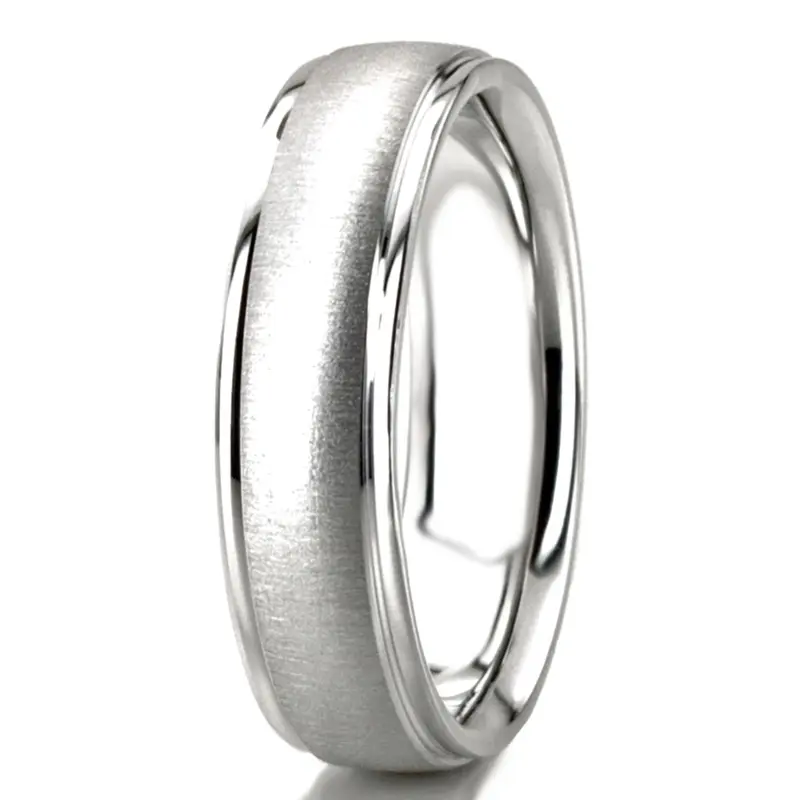 10K white gold 6mm. cross satin two-tone-wedding-band - alternate view 4
