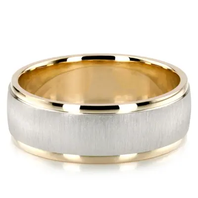 Classic Brushed Two-Tone Wedding Band  - view 6 of 7