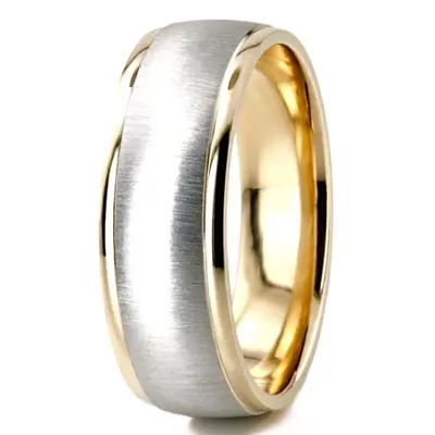 Classic Brushed Two-Tone Wedding Band  - view 7 of 7