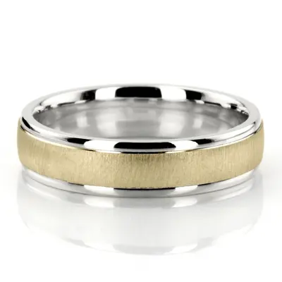 Classic Brushed Two-Tone Wedding Band  - view 5 of 7