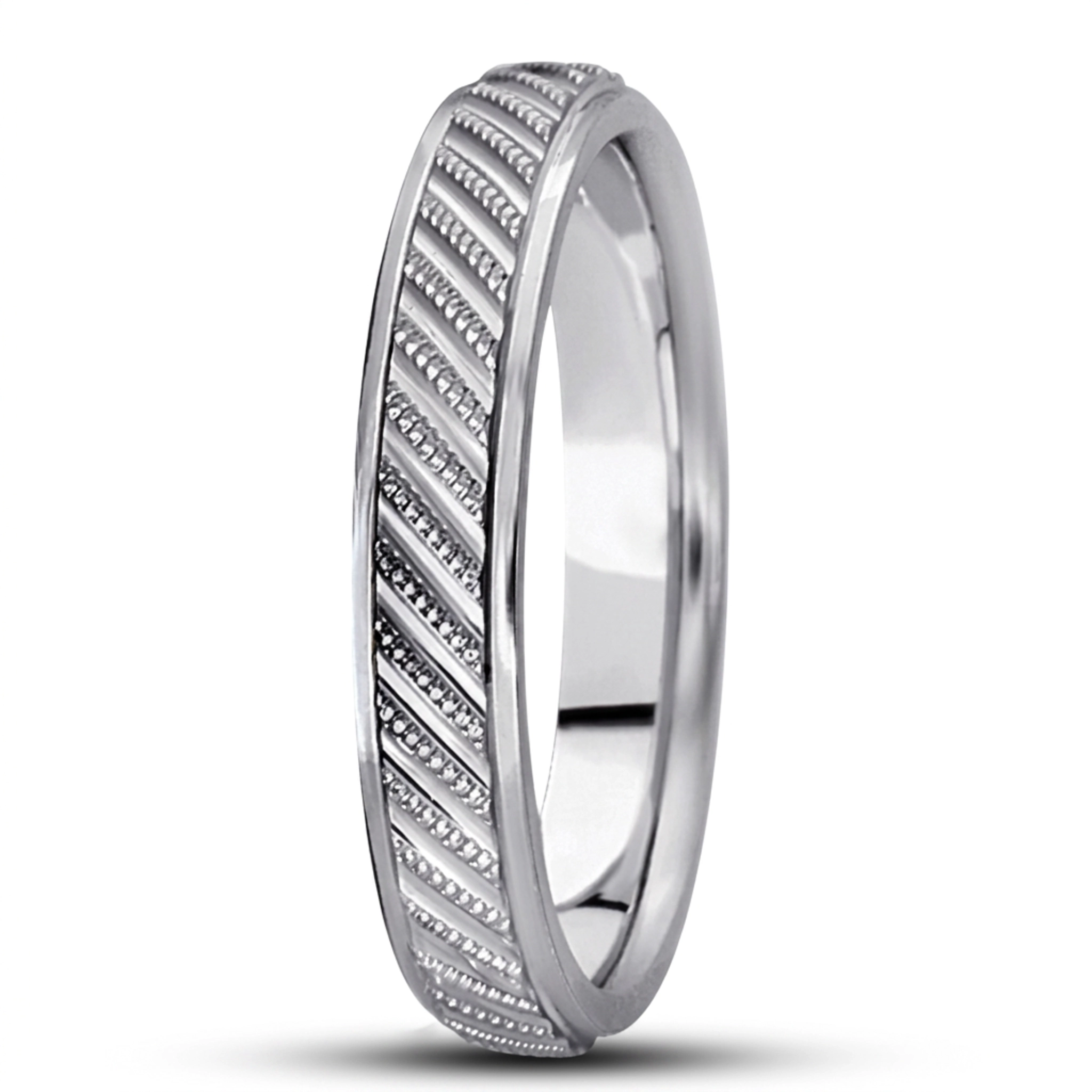 10K white gold 5mm. same as picture diamond-cut-fancy-wedding-band - alternate view 5