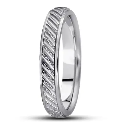 10K white gold 5mm. same as picture diamond-cut-fancy-wedding-band - alternate view 5 thumbnail