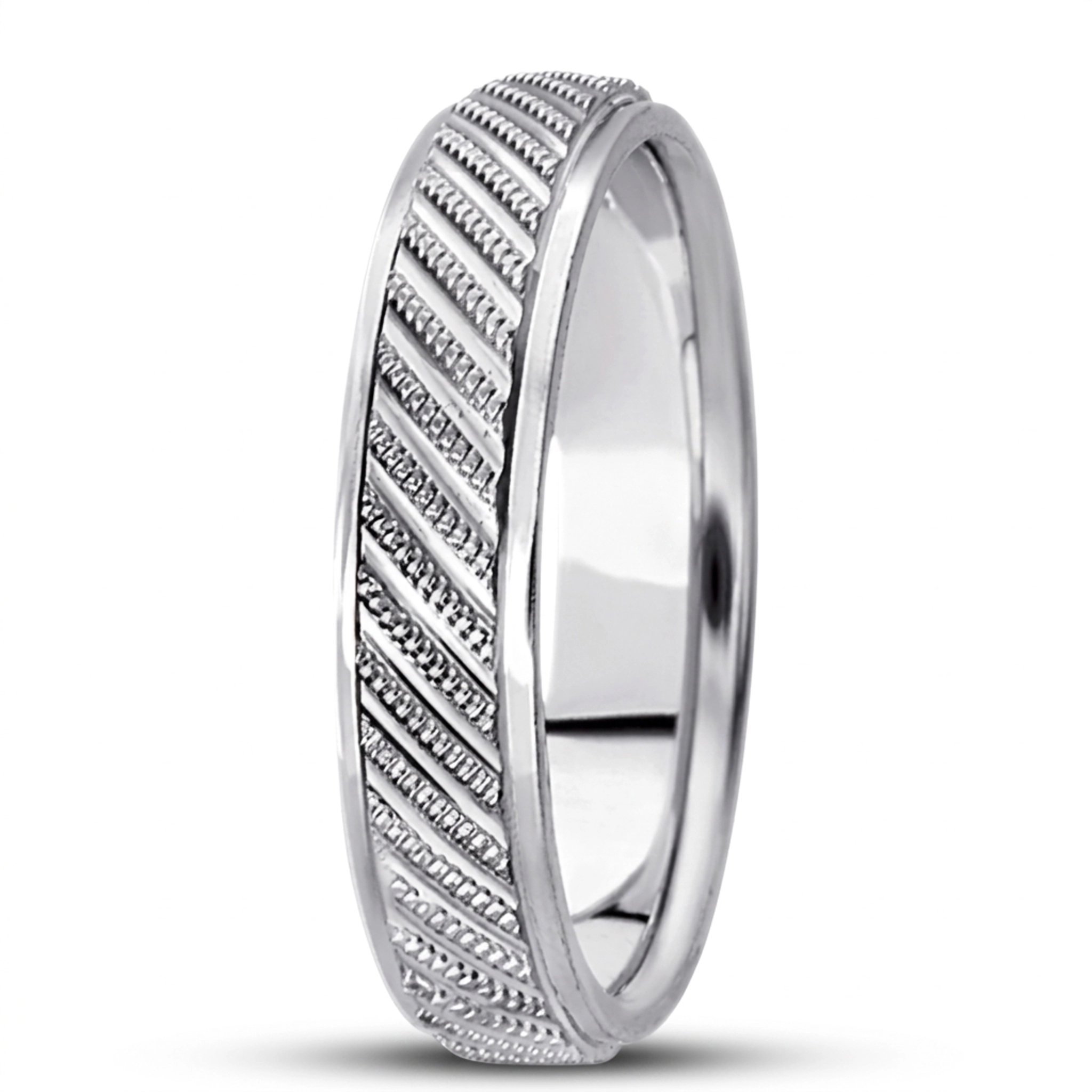 10K white gold 6mm. same as picture diamond-cut-fancy-wedding-band - alternate view 6